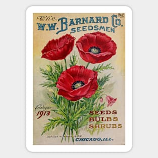 Poppy flowers -  Vintage Advertising Sticker